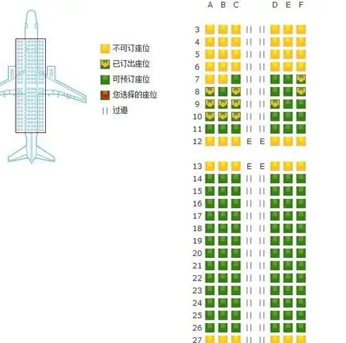 波音737(中)位置选择