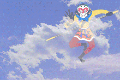 里面的孙悟空总是腾云驾雾飞来飞去.等着播放《西游记》