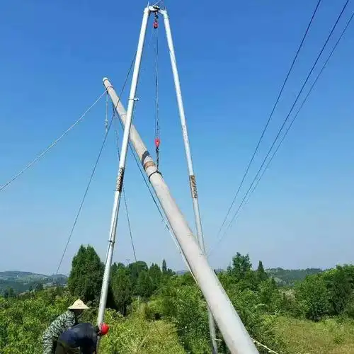 铝合金立杆机 电力架空工程电线杆立杆机 8-10米三角抱杆立杆机