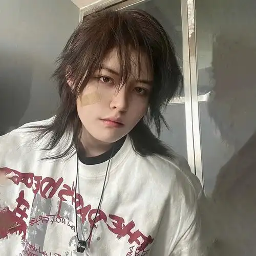 假发男短发韩版帅气日系超a短款缁鱼头男女生日常自然武士头发型