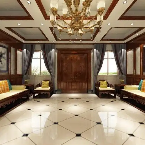 中式自建房九宫格吊顶