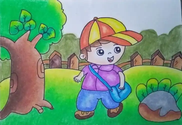 肥城市高级技工学校16级学前教育一班郭爱心简笔画作品