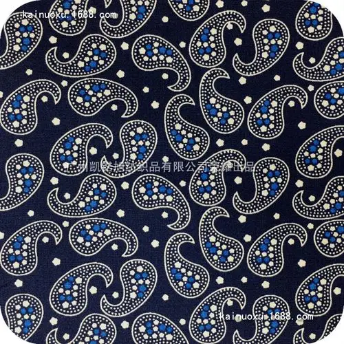 民族腰果花图案 全棉平纹印花布 男女装衬衫印花面料