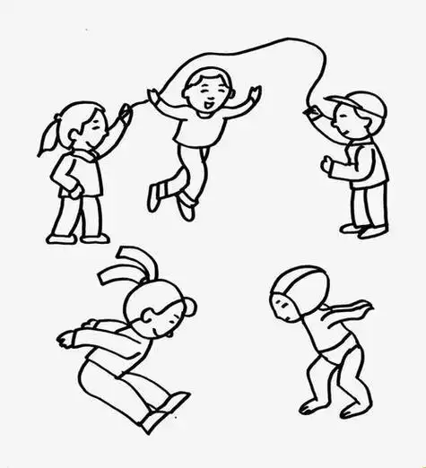 关键词  简笔画小孩游戏童年简笔人