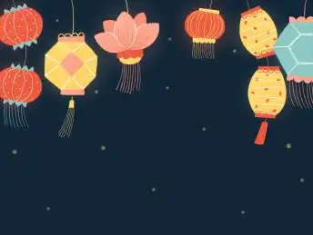 元宵中秋花灯插画 元宵节