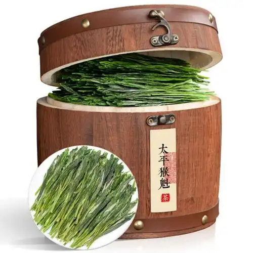 木桶茶叶礼盒装250g太平猴魁2023新茶绿茶特级兰花香安徽黄山散装