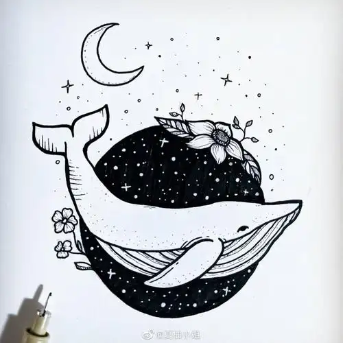 简单好看的黑白线描画 :sicis_art