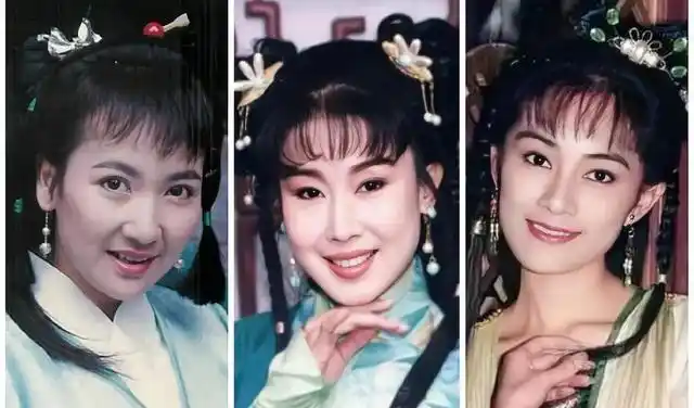 看着确实比胡媚娘的头饰更多,那时演员拍戏,主角和配角穿戴打扮都很用