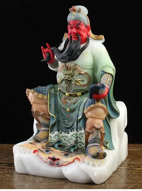 汉白玉武财神关公坐像关帝供奉神像关羽关二爷佛像摆件家用招财
