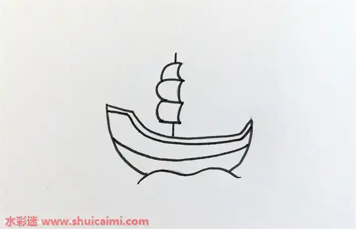 好看帆船简笔画的画法步骤图解