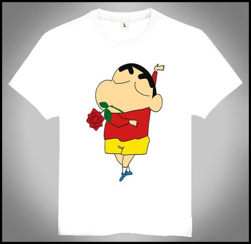 crayonshin-chant-shirt卡通蜡笔小新t恤白色短袖小新t恤