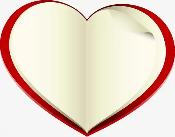 红色手绘的爱心便利贴