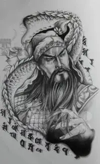 关公手稿关羽手稿关公手稿--9张武财神关羽关公纹身手稿图案tag标签