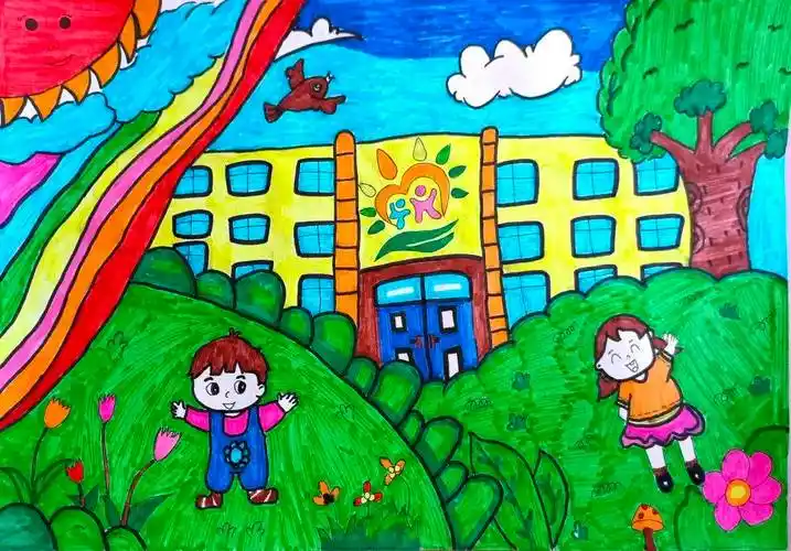 潍坊师生画笔下的春日校园美醉了_新华幼儿园_小学_教育