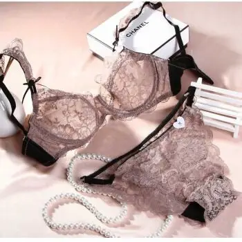 皙秀2016新款蕾丝聚拢胸罩薄文胸套装透气csjlfs294 咖啡色 75b