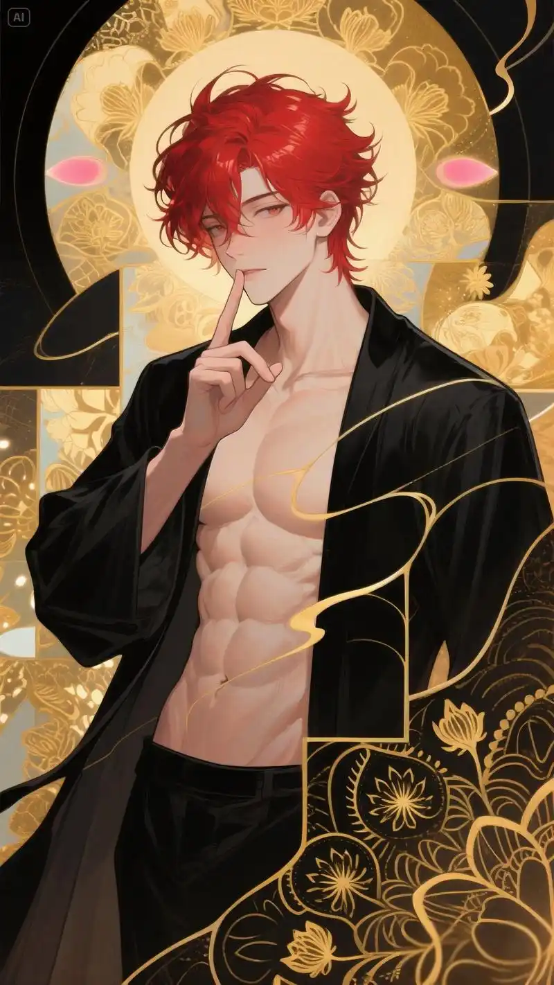 创意美图|二次元古风腹肌男孩的多面风格.#动漫 #二次元男友