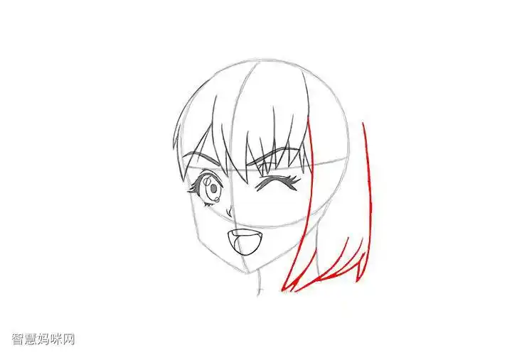 如何画漫画女孩眨眼