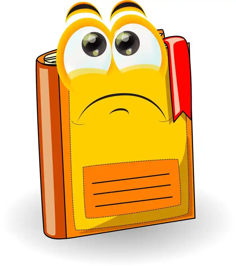 卡通学校书,孤立的白色背景上的卡通黄色学校图书