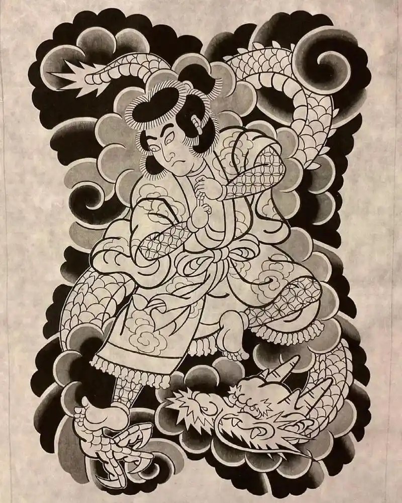 云龙九郎纹身|满背纹身|日式满背