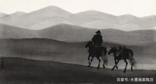 国画家|大开大合的水墨挥洒,孙志钧草原水墨系列山水画