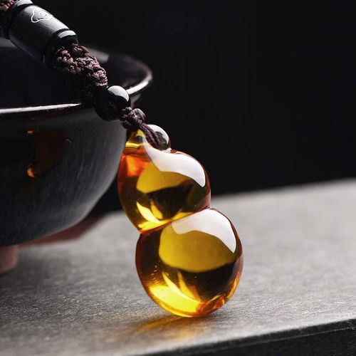 佩曼 黄水晶吊坠五行葫芦男女饰品福禄项链平安吉祥物项挂坠礼物