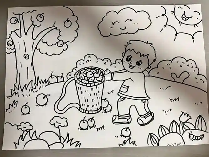 幼教主题简笔画秋天大丰收