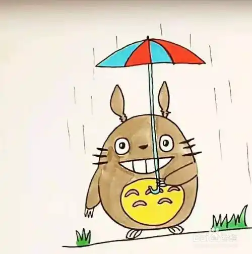 可爱龙猫二头像简笔画