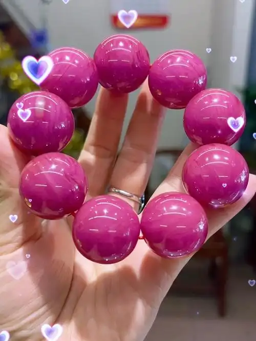 中东蜜蜡巨版27m紫玫粉色雪山蜜蜡手串