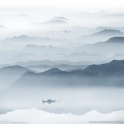 中式水墨山水画背景墙设计图__风景_psd分层素材_设计图库_昵图网