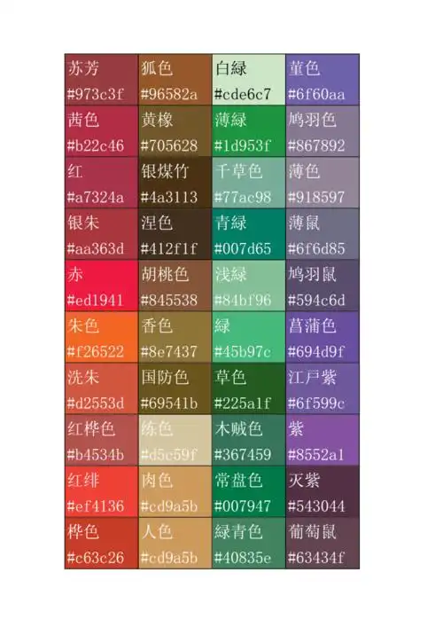 颜色名称中文古典颜色名称对照表doc7页