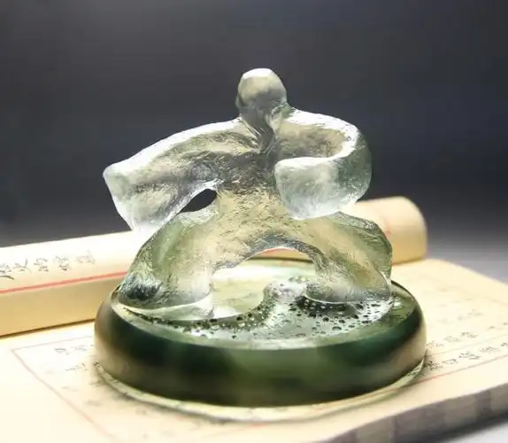 原创设计师琉璃太极禅意笔筒镇名片书房创意家居饰品摆件