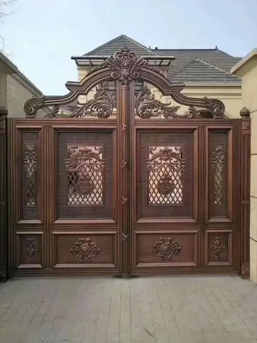 明生厂家供应专业欧式复古天津金属工艺别墅大门