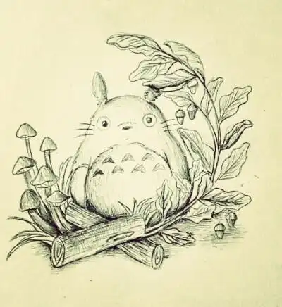 龙猫(超级可爱,铅笔稿)