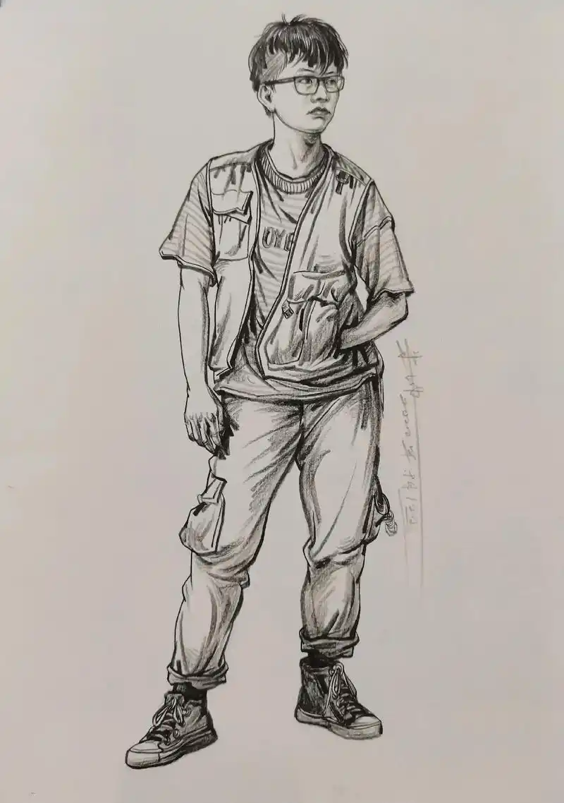 速写教学 #速写 #速写人物单人 站姿来几张 - 抖音