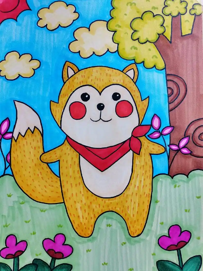 一二年级同学可参考绘画.小松鼠是什么样的, - 抖音