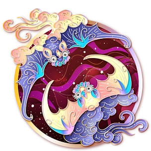 国风金线国潮吉祥图腾小蝙蝠福到祥云矢量素