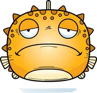 愁容河豚的卡通插图照片