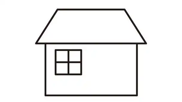 正方形卡通房子简笔画