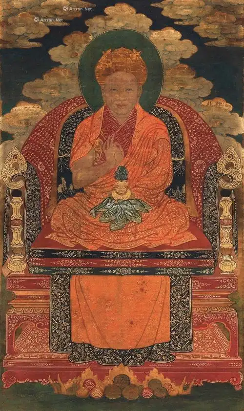 1213 17世纪 章嘉活佛像 卷轴 设色绢本