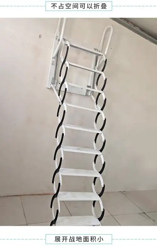 伸缩梯壁挂款室外伸缩楼梯电动折叠楼梯户外自动升降梯爬梯tizi家用