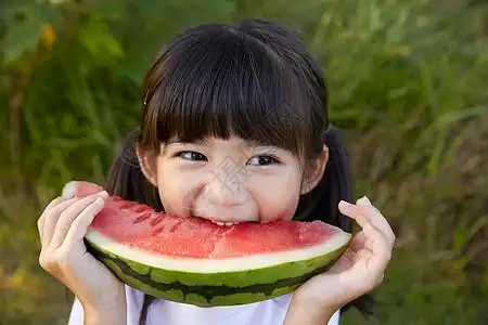 小孩摘西瓜图片_小孩摘西瓜素材_小孩摘西瓜高清图片_摄图网图片下载_