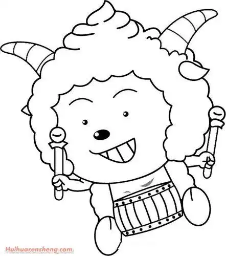 羊羊简笔画童年文化绘画卡通人物简笔画喜羊羊之村长可爱的喜洋洋简笔