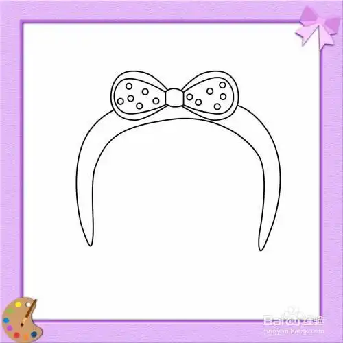 公主蝴蝶结头饰简笔画 简笔画图片大全-普车都