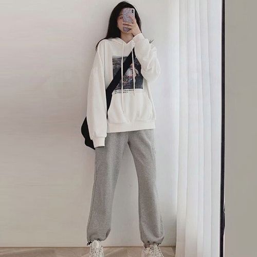 单/套装学院风小个子搭配秋冬季新款女学生加厚卫衣 裤子两件套装