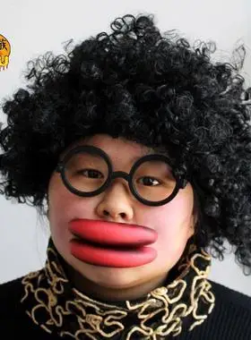 愚人节整人夸张大嘴巴 整蛊恶搞笑招风耳肿嘴香肠嘴 红厚嘴唇道具