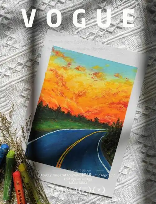 油画棒火烧云画一个暑假