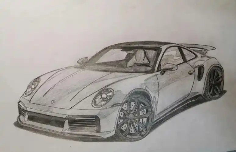 保时捷  #手绘  @#汽车  (非专业美术生,纯属个人爱好,大神勿喷)#简笔