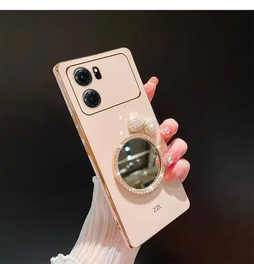 洛恒适用于oppok10手机壳5g版k10pro立体闪钻带补妆镜子女生k10pro软