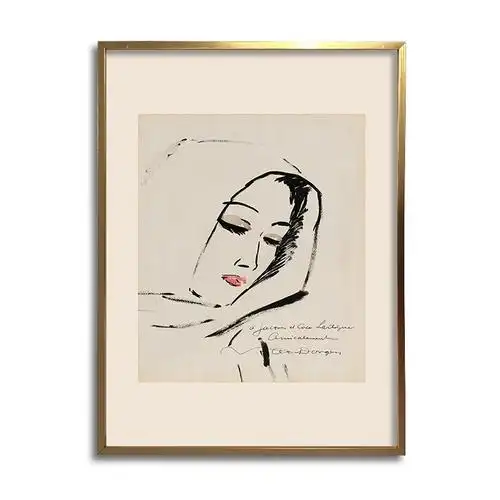 乙霏劳尔杜飞现代简约轻奢风美女头像装饰画客厅餐厅书房油画挂画