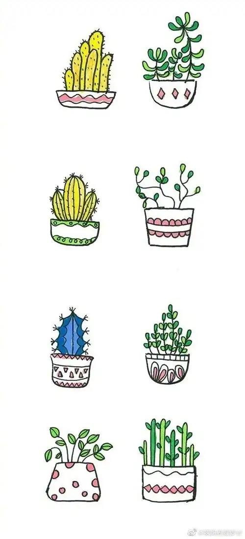 植物手绘简笔画,给孩子码住画画素材吧,以后手抄报肯定用得上.